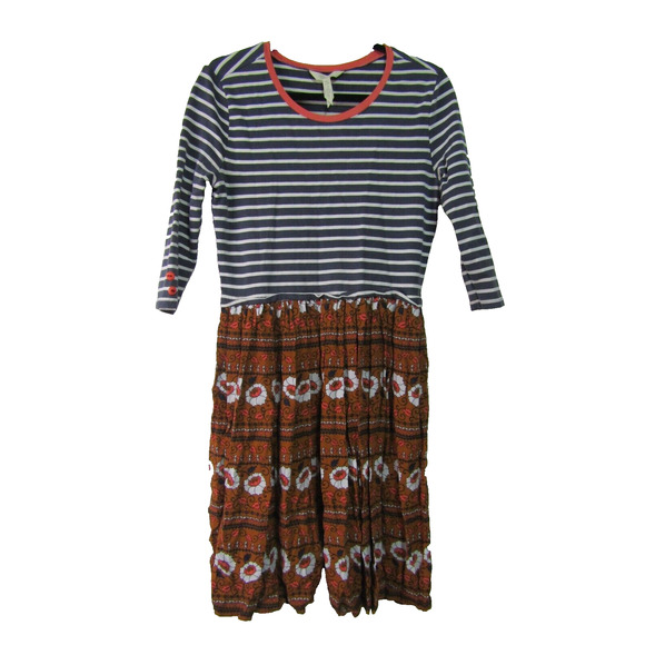 Matilda Jane Multi-Colored 100% Rayon Fit Flare Mini Dress Womens size S Stripe - Picture 1 of 9
